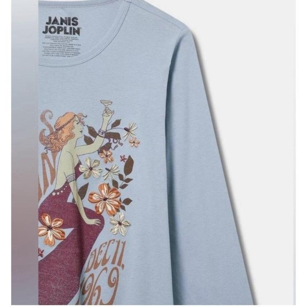 NWT Torrid Janis Joplin Classic Fit Crew Long Sleeve Tee 4X - Picture 3 of 12